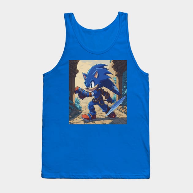 Sonic blue hedgehog Tank Top by mouhamed22